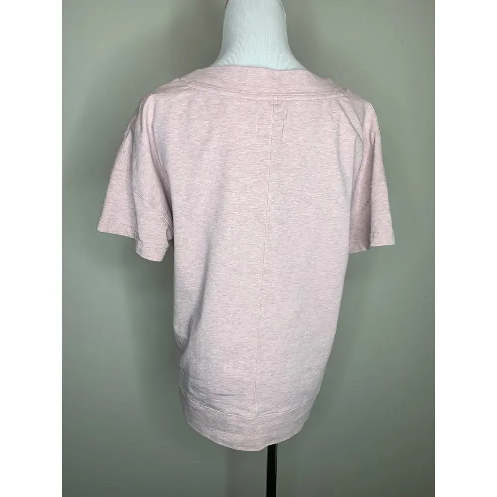 Pact Pale Pink V Neck Cotton T Shirt Sz XS / S95% Organic Cotton 5% Elastane - Picture 2 of 10